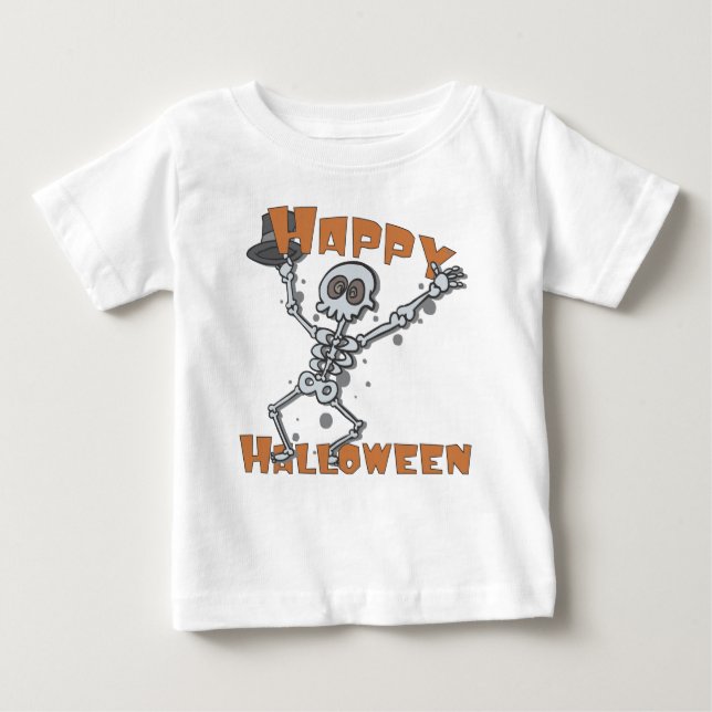 Happy Halloween Kids Skeleton Baby T-shirt (Vorderseite)