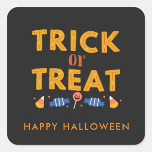 Happy Halloween Kids Trick oder Treat Candy Quadratischer Aufkleber