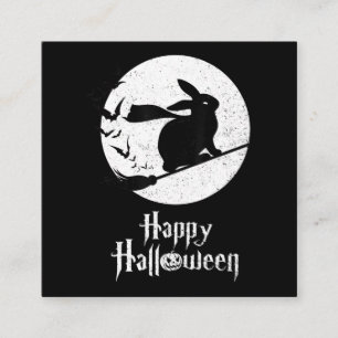 Happy Halloween-Kostüm Hexenkrabbit-Lover-Geschen Quadratische Visitenkarte