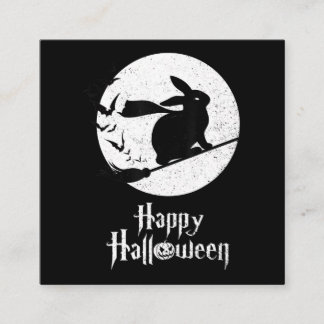Happy Halloween-Kostüm Hexenkrabbit-Lover-Geschenk Quadratische Visitenkarte