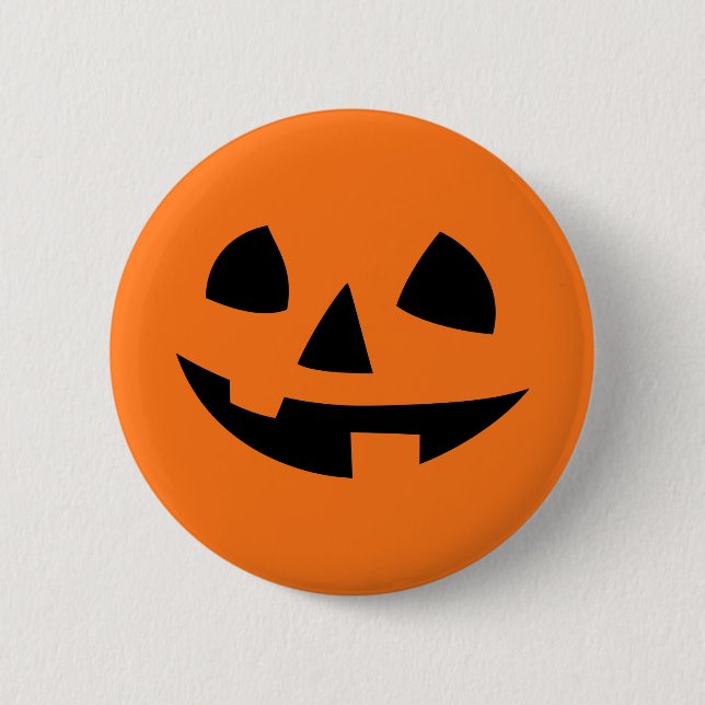 Happy Halloween Kürbis abgeschieden lustiges Läche Button (Vorderseite)