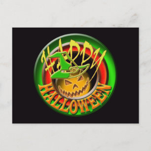 Happy Halloween Kürbis Hexenkarte (anpassen) Postkarte