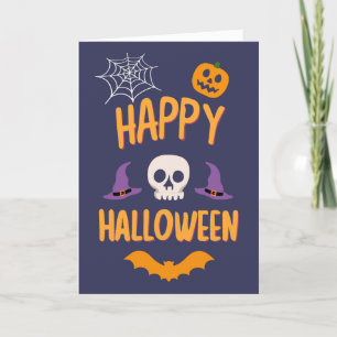 Happy Halloween Kürbisbisssteppel Orange Design Feiertagskarte