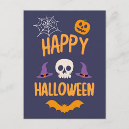 Happy Halloween Kürbisbisssteppel Orange Design Feiertagspostkarte