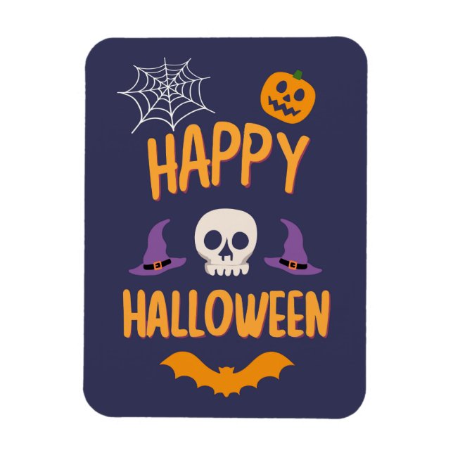 Happy Halloween Kürbisbisssteppel Orange Design Magnet (Vertikal)