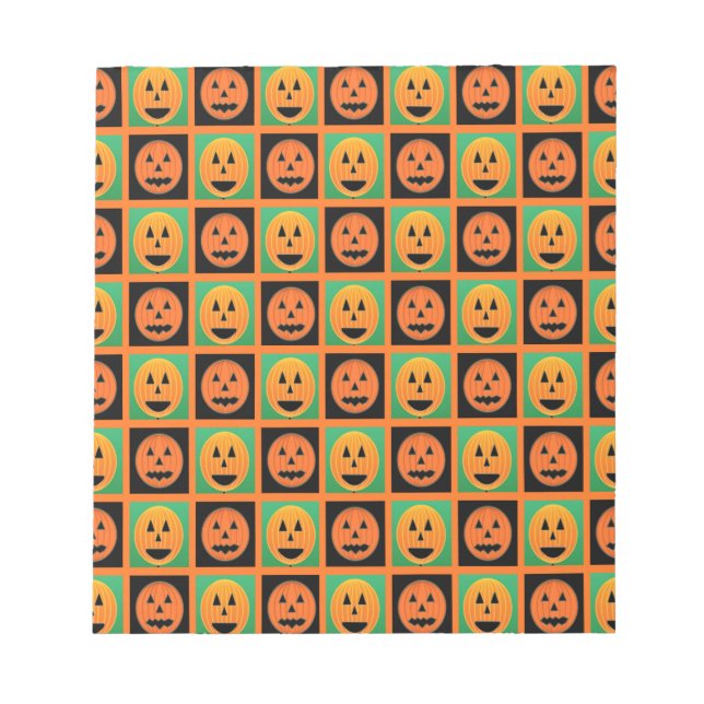 Happy Halloween Kürbisgesicht Notizblock (Vorderseite)