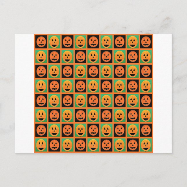 Happy Halloween Kürbisgesicht Postkarte (Vorderseite)