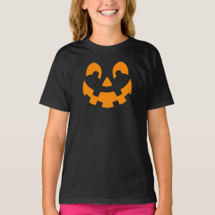 Happy Halloween Kürbisgesichtsform in orangefarben T-Shirt