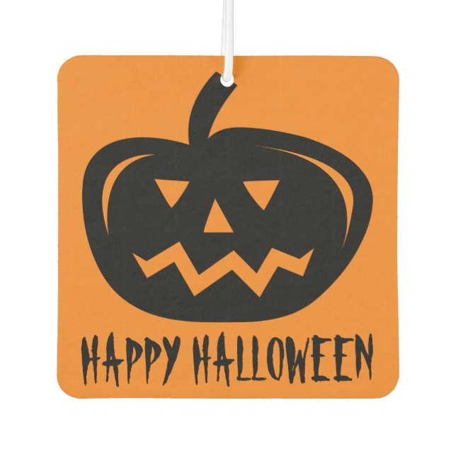 Happy Halloween Kürbiskopfwagen Autolufterfrischer (Vorderseite)