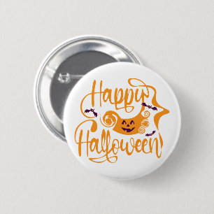 Happy Halloween-Kürbislaterne Button