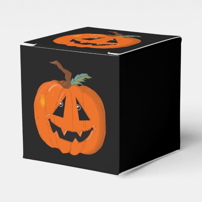 Happy Halloween Kürbislaterne Illustrative Kunst Geschenkschachtel (Vorderseite)