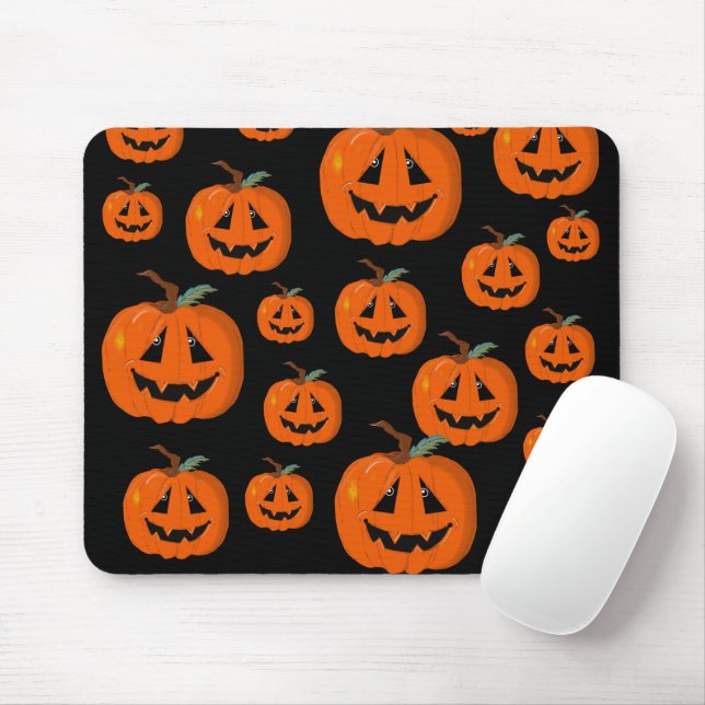 Happy Halloween Kürbislaterne Illustrative Kunst Mousepad (Mit Mouse)