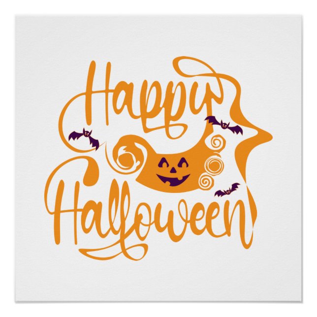 Happy Halloween-Kürbislaterne Poster (Vorderseite)