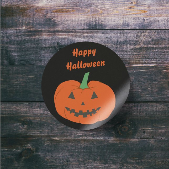 Happy Halloween Kürbislaterne Pumpkin Sticker (Happy Halloween Jack O Lantern Pumpkin Sticker)