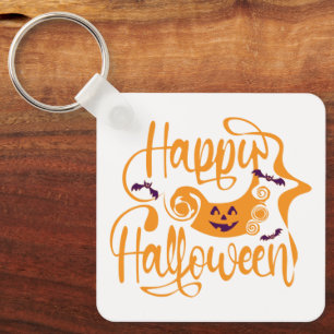 Happy Halloween-Kürbislaterne Schlüsselanhänger
