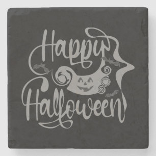 Happy Halloween-Kürbislaterne Steinuntersetzer