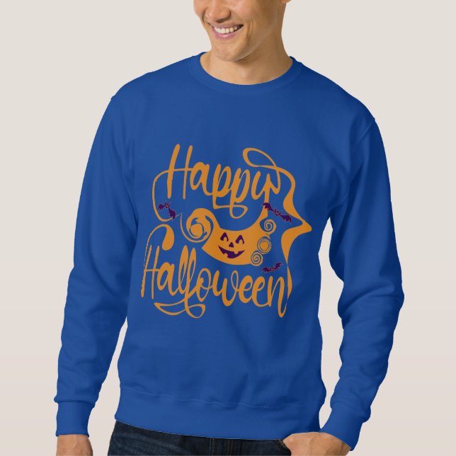 Happy Halloween-Kürbislaterne Sweatshirt (Vorderseite)