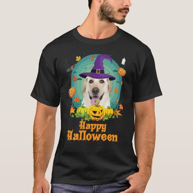 Happy Halloween Labrador Retriever Dog Pumpkin Wit T-Shirt (Vorderseite)
