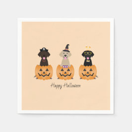 Happy Halloween Labrador Retriever Dogs Pumpkin Serviette