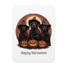 Happy Halloween Labrador Retriever Hunde Hexenhats Magnet