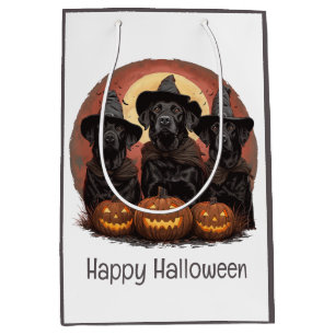 Happy Halloween Labrador Retriever Hunde Hexenhats Mittlere Geschenktüte