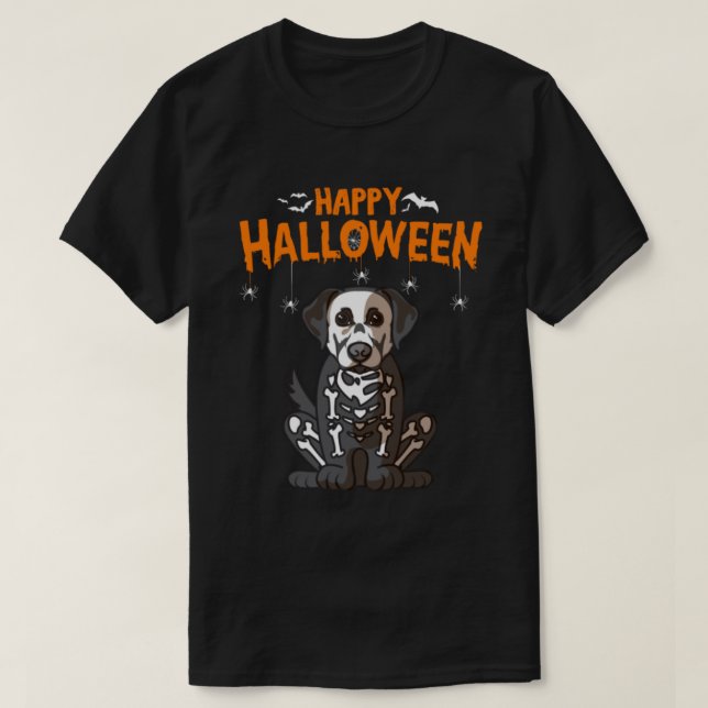 Happy Halloween Labrador Retriever Skeleton Dog Co T-Shirt (Design vorne)