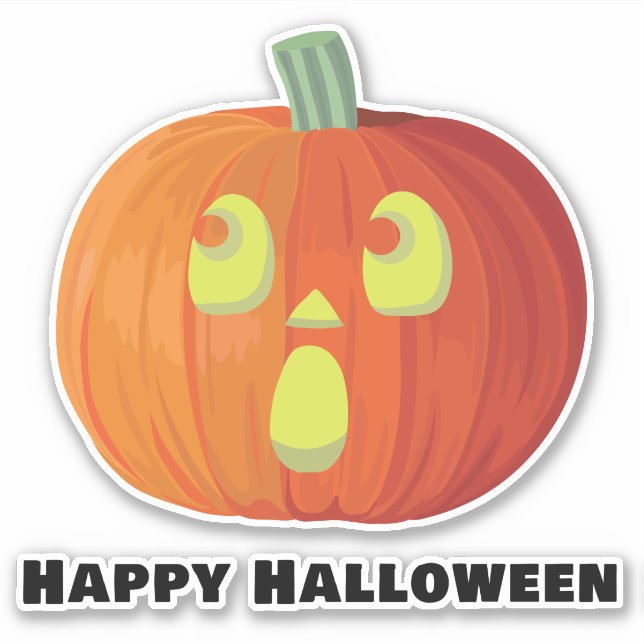 Happy Halloween Lächeln Pumpkin Sticker (Vorderseite)
