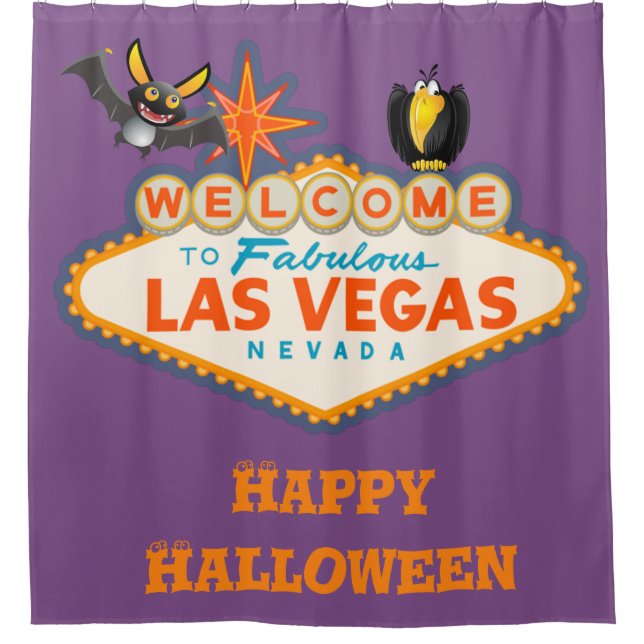 Happy Halloween Las Vegas Style Duschvorhang (Vorderseite)