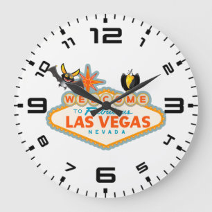 Happy Halloween Las Vegas Style Große Wanduhr