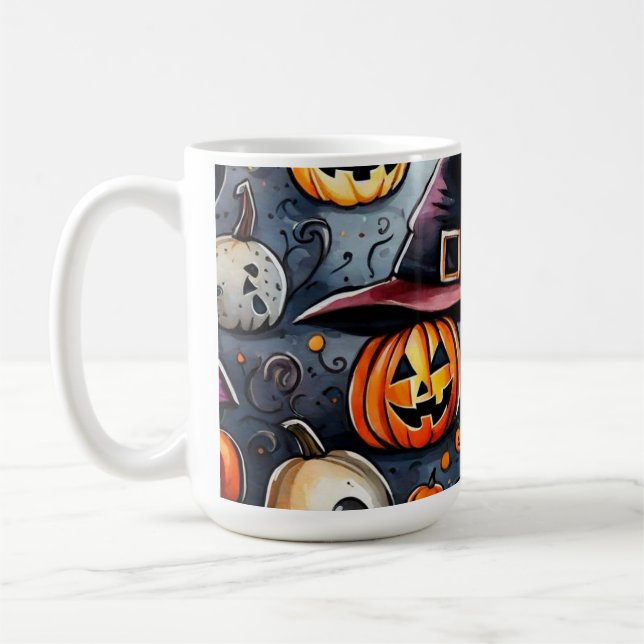 Happy Halloween Leckerei oder Tricks Design Kaffeetasse (Links)