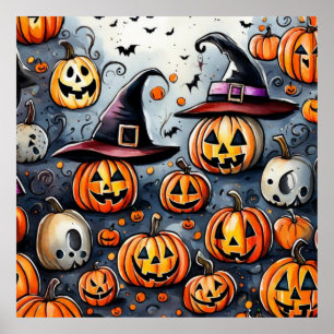 Happy Halloween Leckerei oder Tricks Design Poster