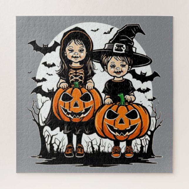 Happy Halloween Leckerei oder Tricks Design Puzzle (Vertikal)