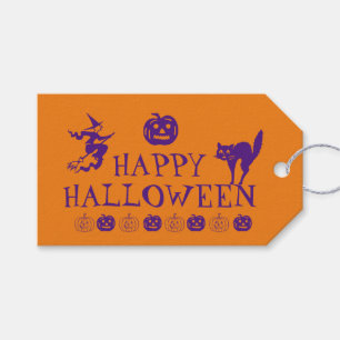 Happy Halloween lila Leckerbissen Geschenkanhänger