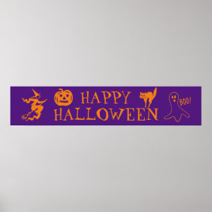 Happy Halloween lila orangefarbene Leckerei Poster