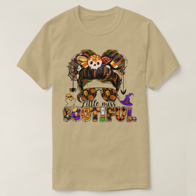 Happy Halloween Little Miss Bootiful Girls Hallowe T-Shirt (Design vorne)