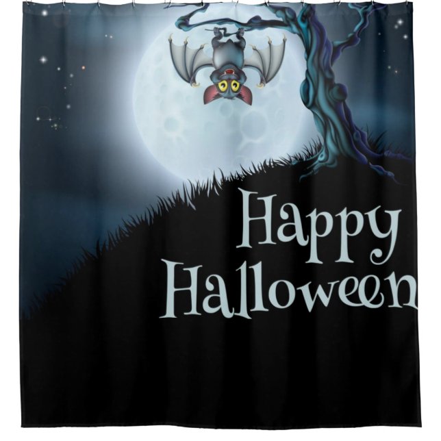 Happy Halloween Little Vampire Bat Duschvorhang (Vorderseite)