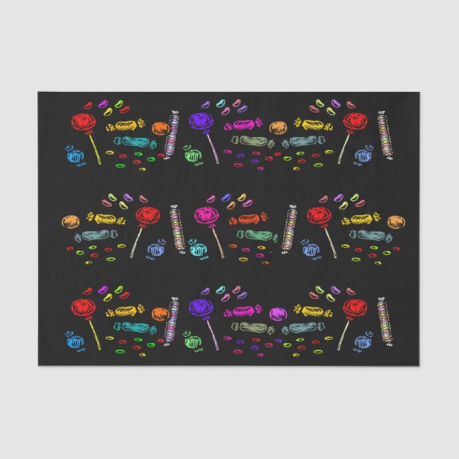 Happy Halloween Lollipops und Candy Pattern, ZSSG Seidenpapier (Vorderseite)