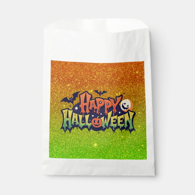 Happy Halloween lustige Imitate Glitzer Geschenktütchen (Vorderseite)