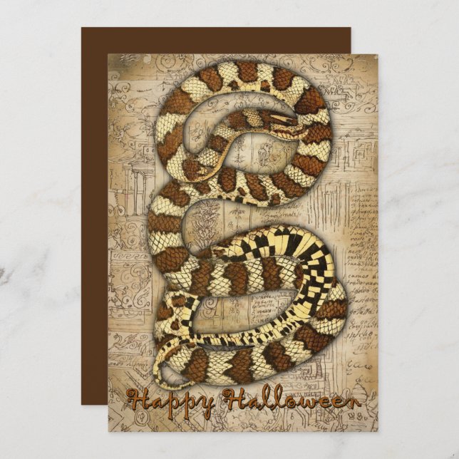 Happy Halloween Macabre Snake Card Einladung (Vorne/Hinten)
