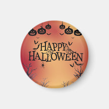 Happy Halloween Magnet Orange