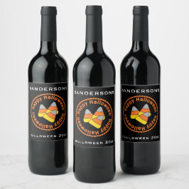 Happy Halloween Mais Halloween Weinlabel Weinetikett