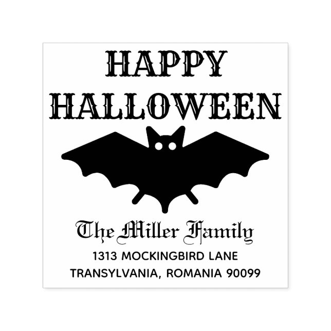 Happy Halloween Mansion Horror Rücksendeadresse Permastempel (Design)