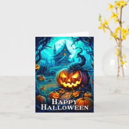 Happy Halloween Mischous Glows Pumpkins Karte