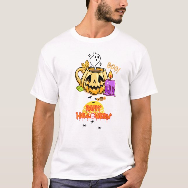 Happy Halloween mit Burning Candle T - Shirt (Vorderseite)