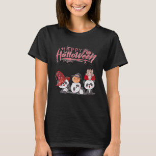 Happy Halloween mit drei kleinen Panda-Bären T-Shirt