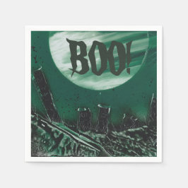 Happy Halloween mit einem Segen aus dem Friedhof Serviette