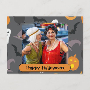 Happy Halloween mit Foto und benutzerdefiniertem T Postkarte