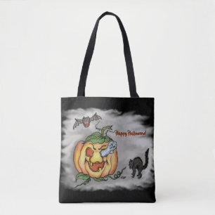 Happy Halloween mit Ghost Cat Bat Pumpkin