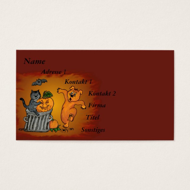 Happy Halloween mit Katzen-Katzen-Hund und Spider (Vorderseite)