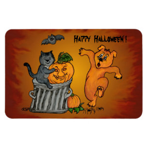 Happy Halloween mit Katzen-Katzen-Hund und Spider Magnet